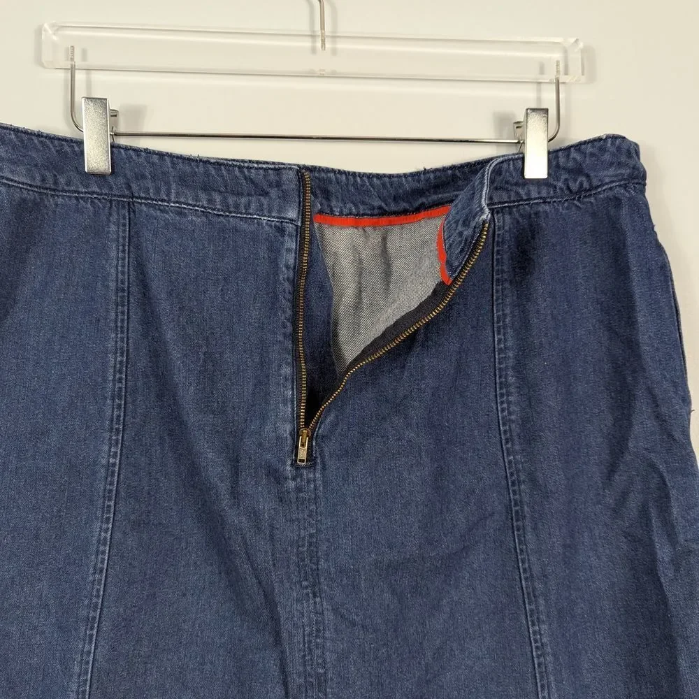 Boden Blue Denim Mini Skirt Women's Plus 14